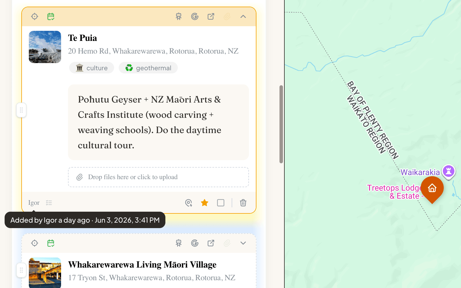 PlanGoGo trip settings showing the sharing section with member avatars and roles